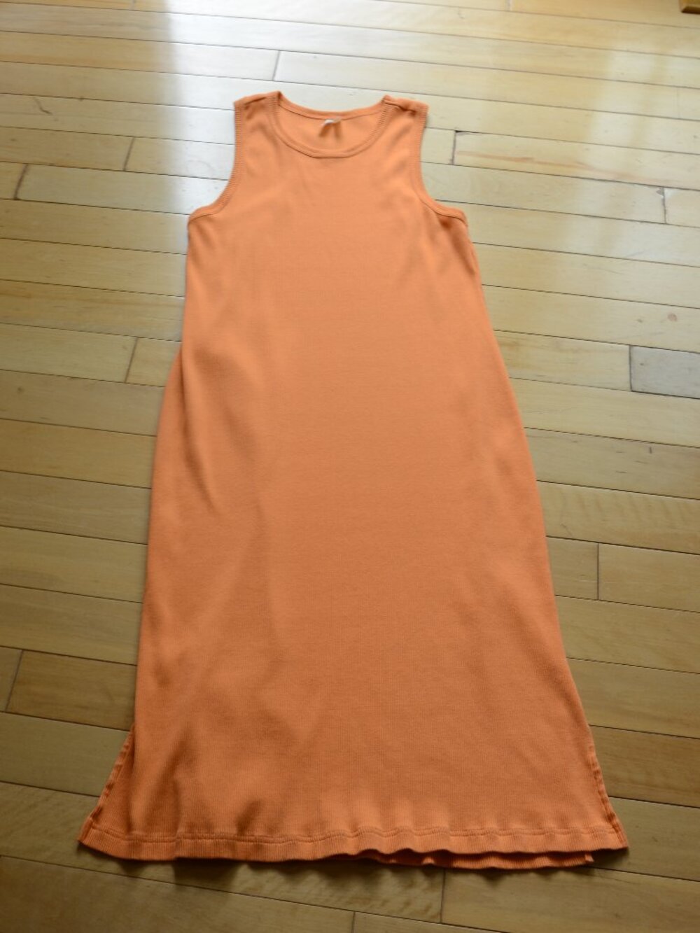 Pact Ribbed Maxi Dress Women L Orange Organic Cotton Racerback Sustainable Boho